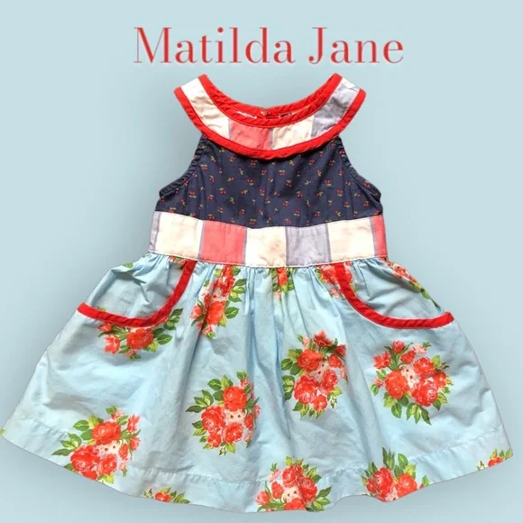 Matilda Jane Holiday Parade Dress Brilliant Daydream Cherry Floral Summer 2T - Picture 1 of 14